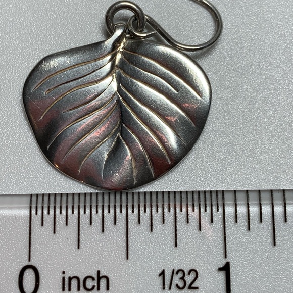 Silpada Vintage Rare Sterling Silver GROW Leaf Fr Wire Earrings (Israeli made) - Picture 9 of 9